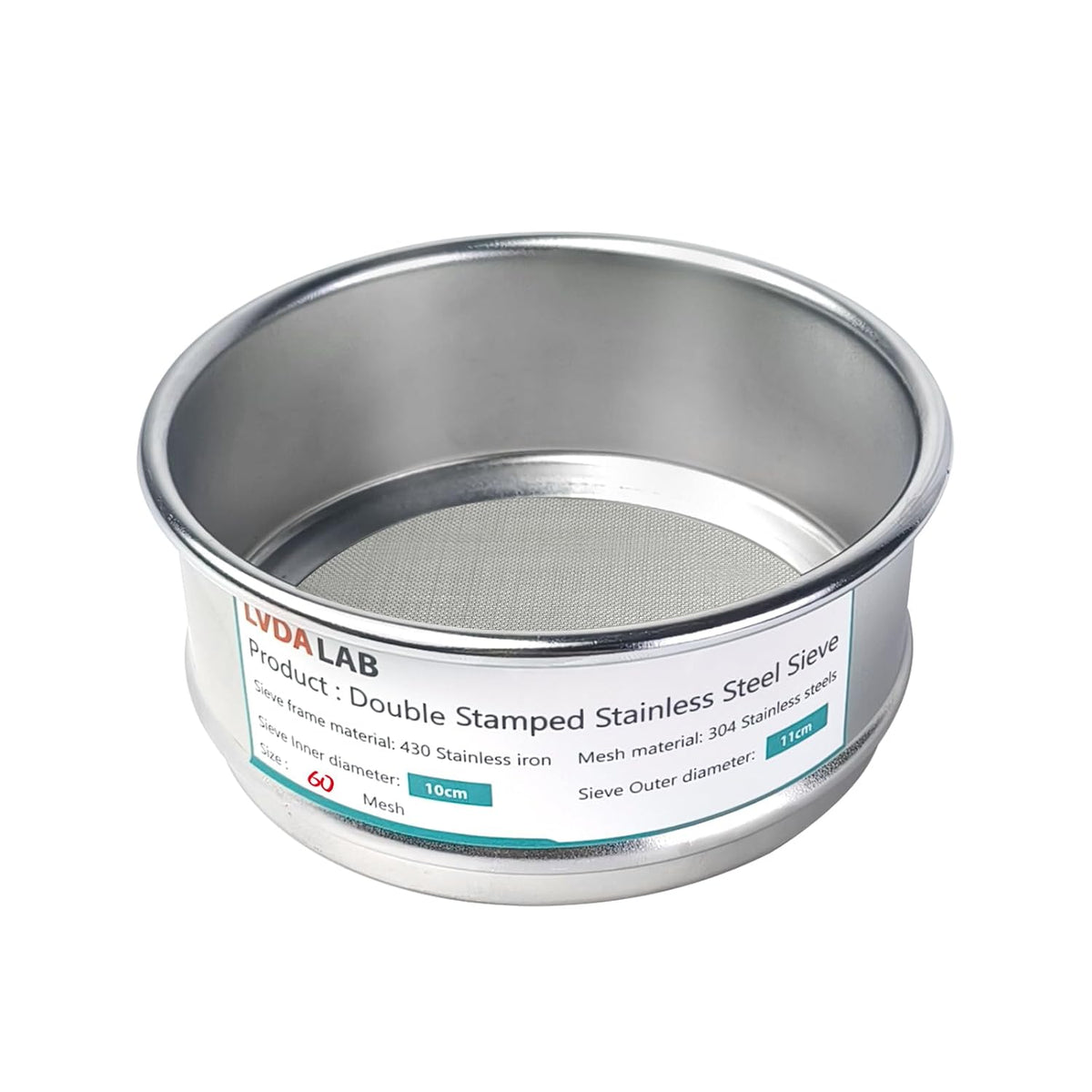4" (10cm) 304 Stainless Steel Lab Sieve, 80 Mesh (0.2mm) Screen Sifter - Colors B