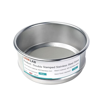 4" (10cm) 304 Stainless Steel Lab Sieve, 80 Mesh (0.2mm) Screen Sifter - Colors B