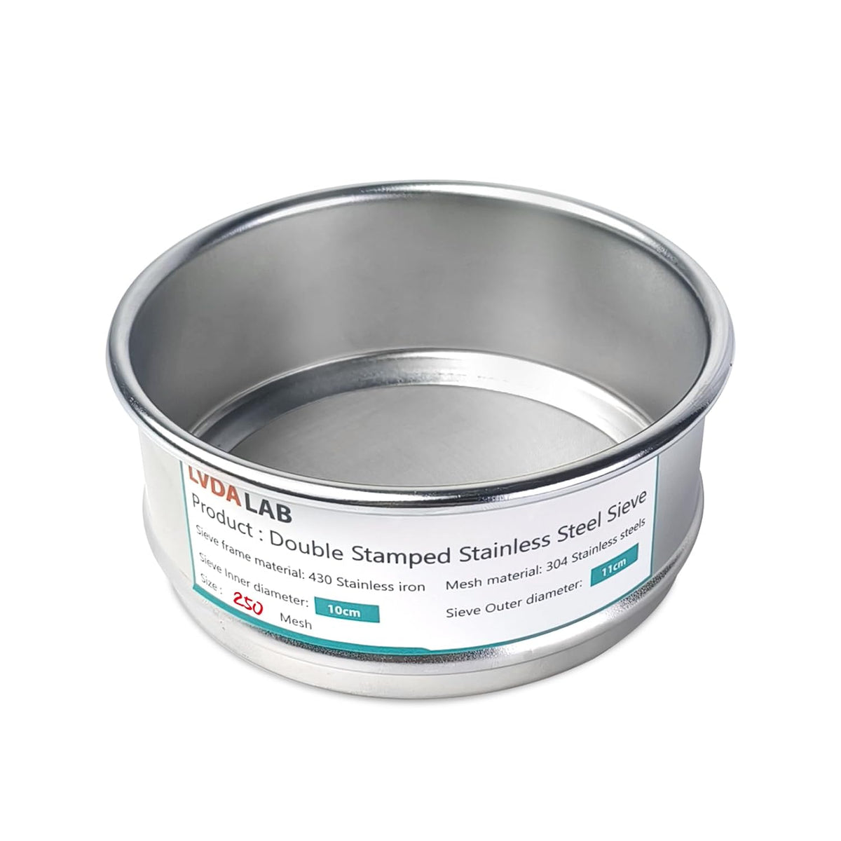 4" (10cm) 304 Stainless Steel Lab Sieve, 80 Mesh (0.2mm) Screen Sifter - Colors B