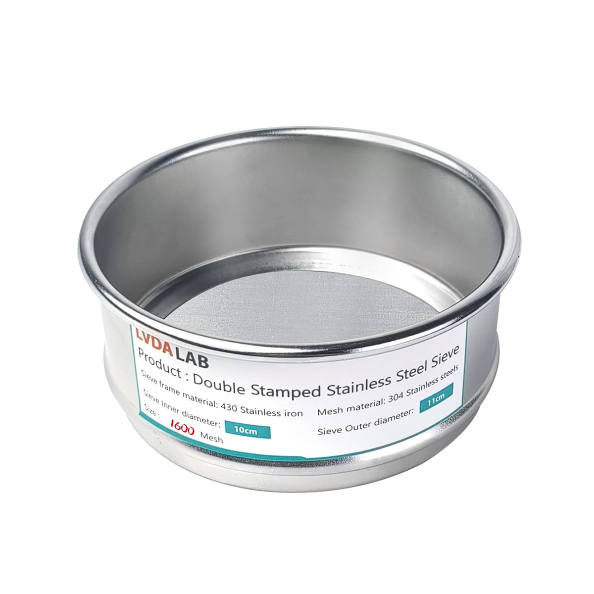 4" (10cm) 304 Stainless Steel Lab Sieve, 80 Mesh (0.2mm) Screen Sifter - Colors B