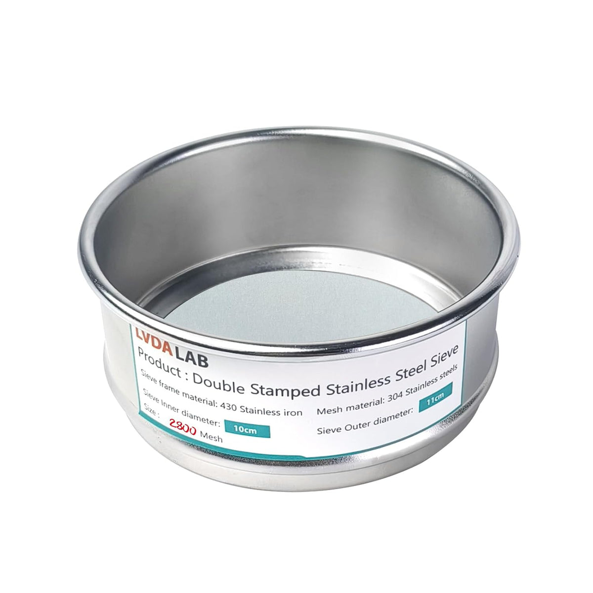4" (10cm) 304 Stainless Steel Lab Sieve, 80 Mesh (0.2mm) Screen Sifter - Colors B