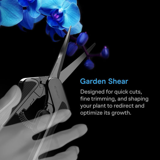 6.6” Stainless Steel Curved Pruning Shear 2-Pack | Lightweight Ergonomic Design, Curved Precision Blades with Nonstick Teflon Coating for Gardening, Hydroponics, Grow Tents