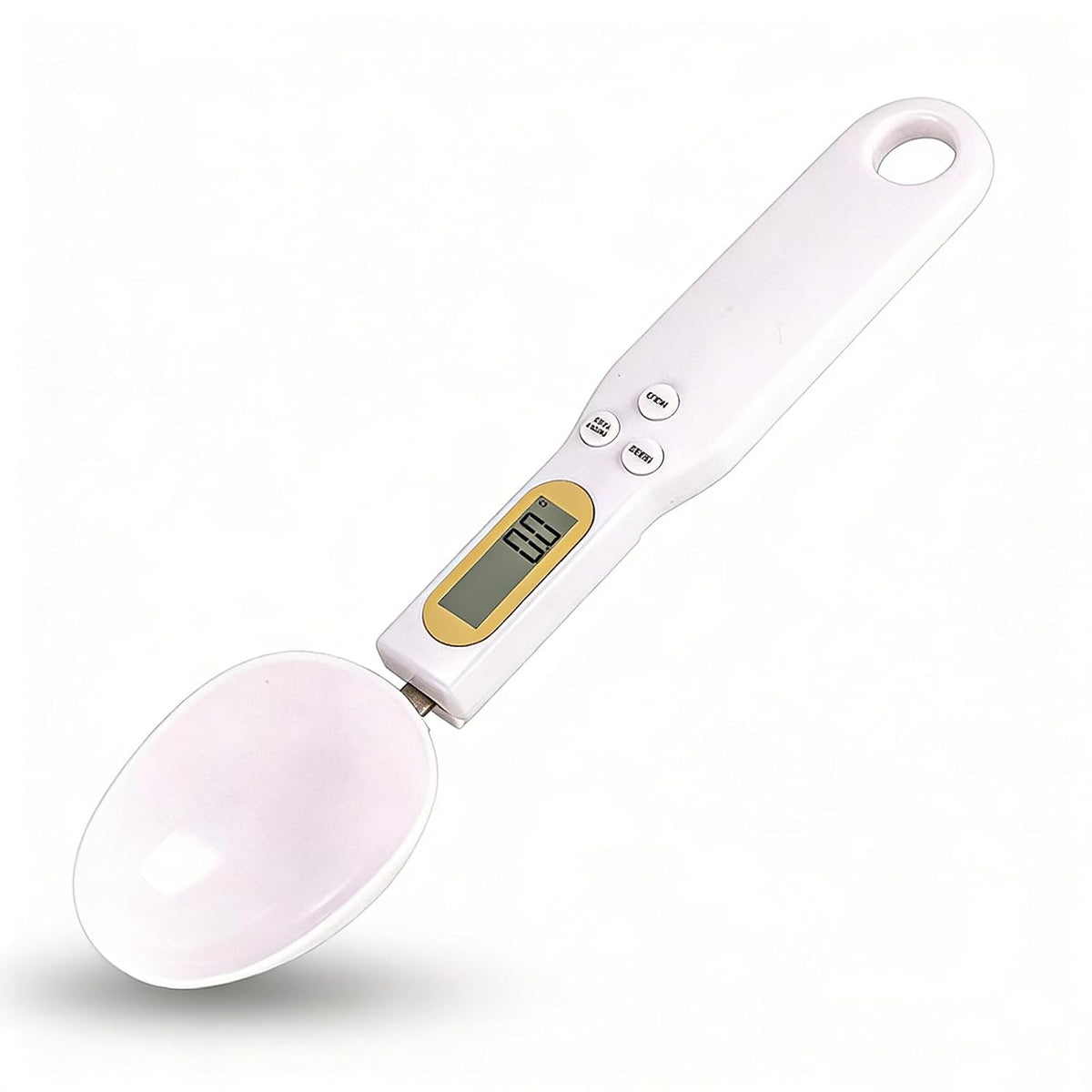 Food Measuring Spoon, Digital Kitchen Scale, high-Precision Small Scale, Handheld use, with Weight Removal Function (White)