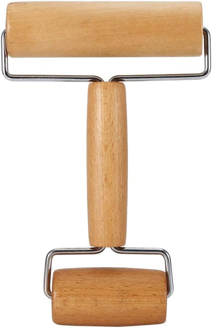 Pizza Rolling Pin, Small Rolling Pin, Non-Stick Wooden Dough Roller for Pastry Tortilla Pizza Cookie Dumpling (Type 2)