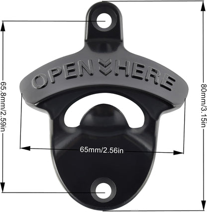 Vintage Copper Bottle Cap Opener Wall Mount, Retro Beer Bottle Opener with Screws for Homes Kitchen (Pack of 2)
