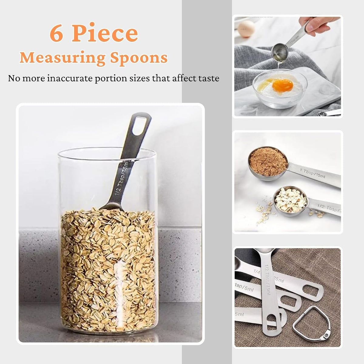 Measuring Cups and Spoons Set, Include 7 Nesting Measuring Cups, 9 Measuring Spoons and 5 Mini Spoons, Stainless Steel Metal Measuring Set, Kitchen Gadgets for Cooking & Baking