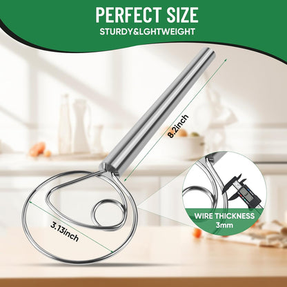 Danish Dough Whisk Stainless Steel for Sourdough Bread Baking