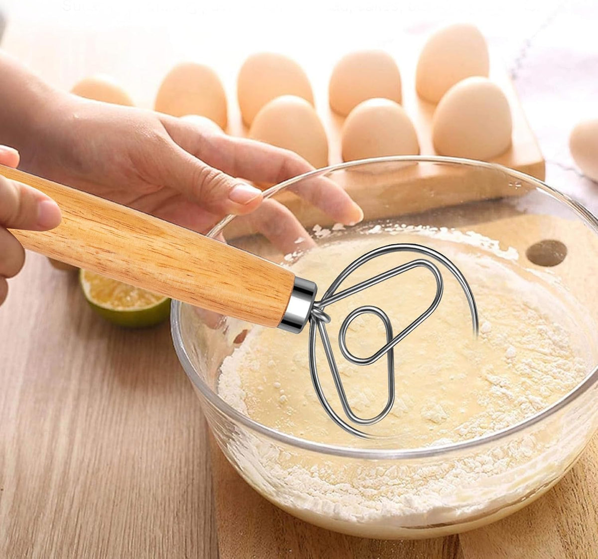 Danish Dough Whisk Stainless Steel for Sourdough Bread Baking