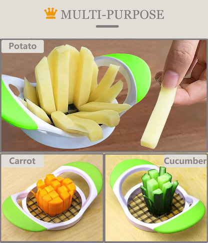French Fry Maker, Professional Multi-purpose Stainless Steel Fast Vegetable Potato Slicer Onion Chopper Fits Home Kitchen, French Fry Cutter