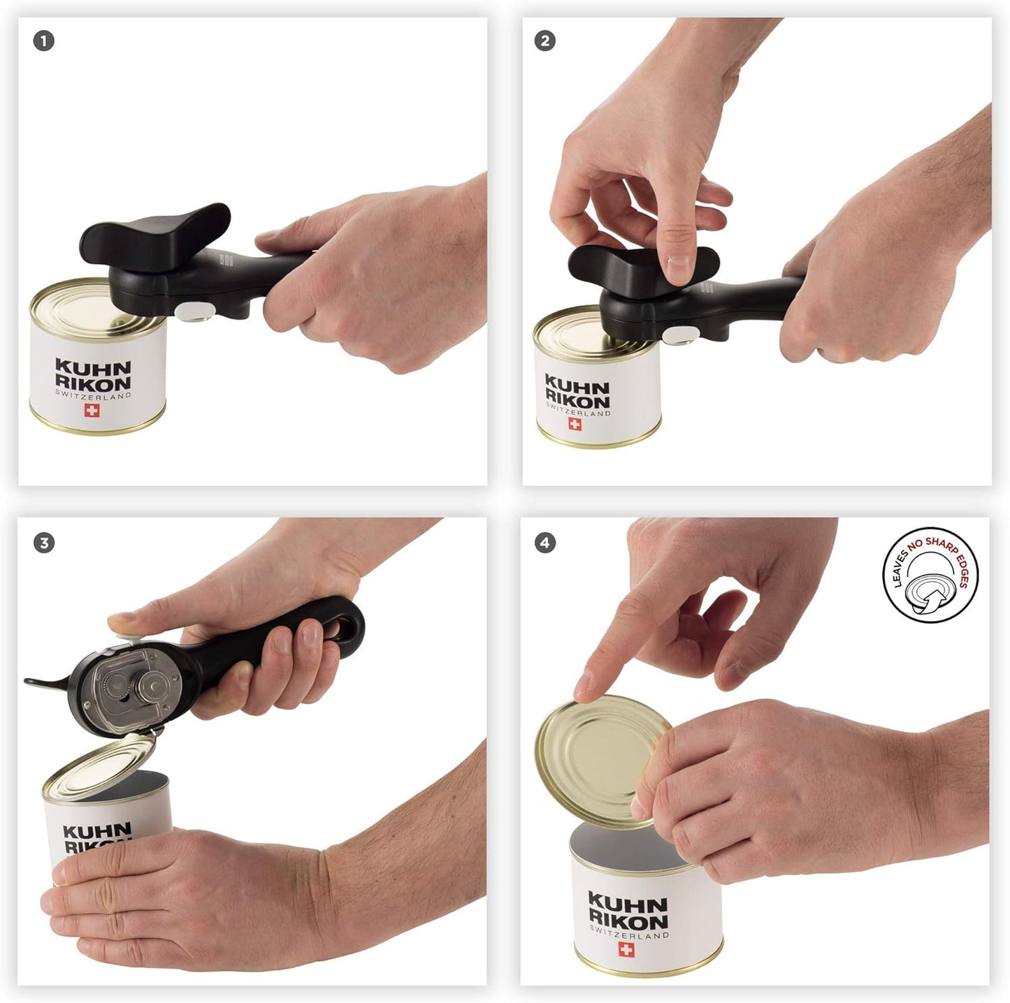 Deluxe Auto Safety LidLifter/Can Opener, Red and Silver