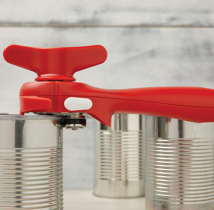 Deluxe Auto Safety LidLifter/Can Opener, Red and Silver