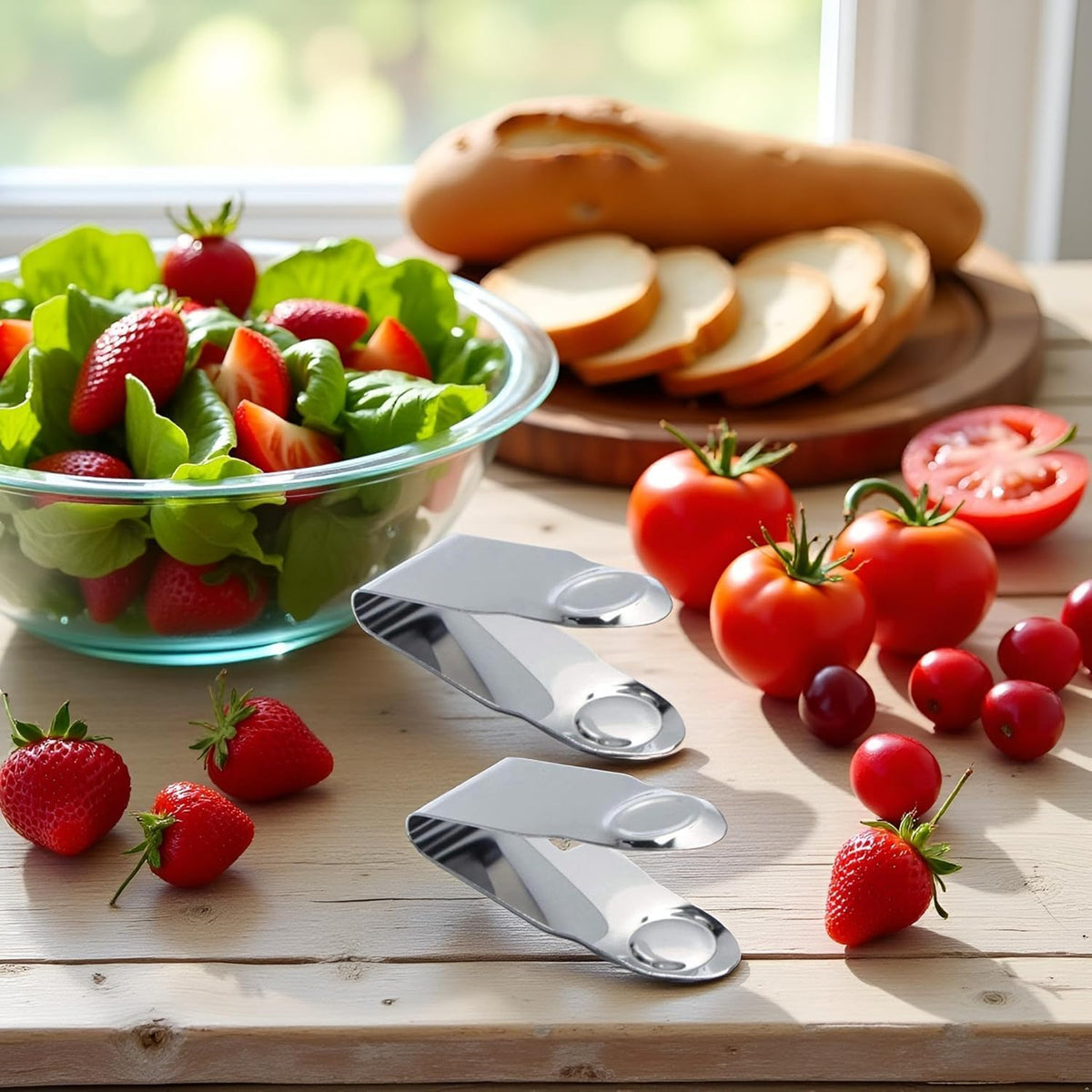 2Pcs Stainless Steel Strawberry Huller Fruit Stem Remover, Picker Leaf Peeler Tweezers Kitchen Gadgets for Strawberry Cherry Tomato Fruit Tools