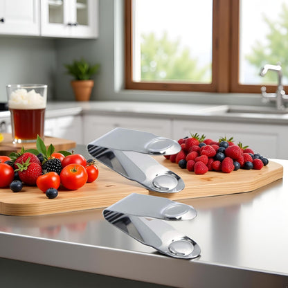2Pcs Stainless Steel Strawberry Huller Fruit Stem Remover, Picker Leaf Peeler Tweezers Kitchen Gadgets for Strawberry Cherry Tomato Fruit Tools