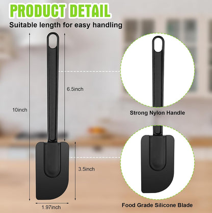 5 Pcs 10 Inch Rubber Spatula High Heat Resistant Silicone Spatula