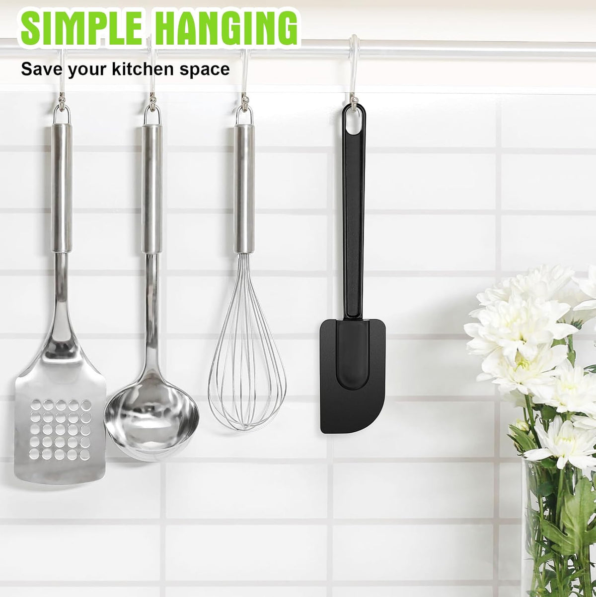 5 Pcs 10 Inch Rubber Spatula High Heat Resistant Silicone Spatula