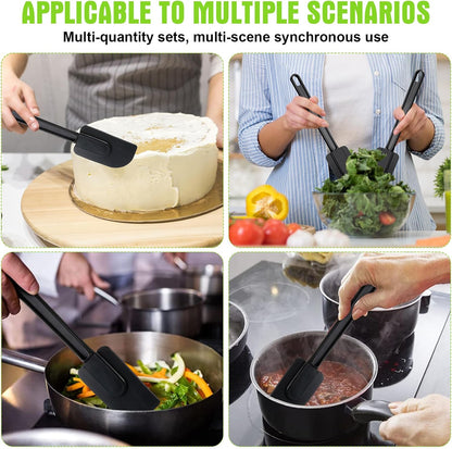 5 Pcs 10 Inch Rubber Spatula High Heat Resistant Silicone Spatula