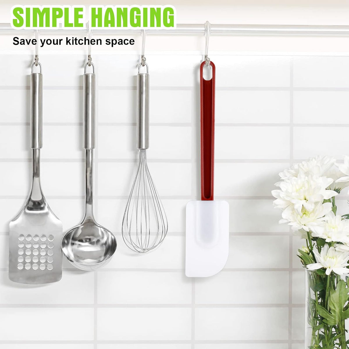 5 Pcs 10 Inch Rubber Spatula High Heat Resistant Silicone Spatula