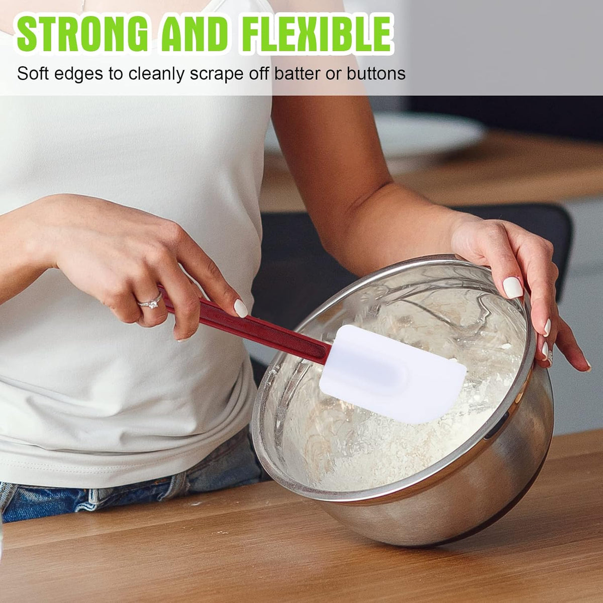 5 Pcs 10 Inch Rubber Spatula High Heat Resistant Silicone Spatula