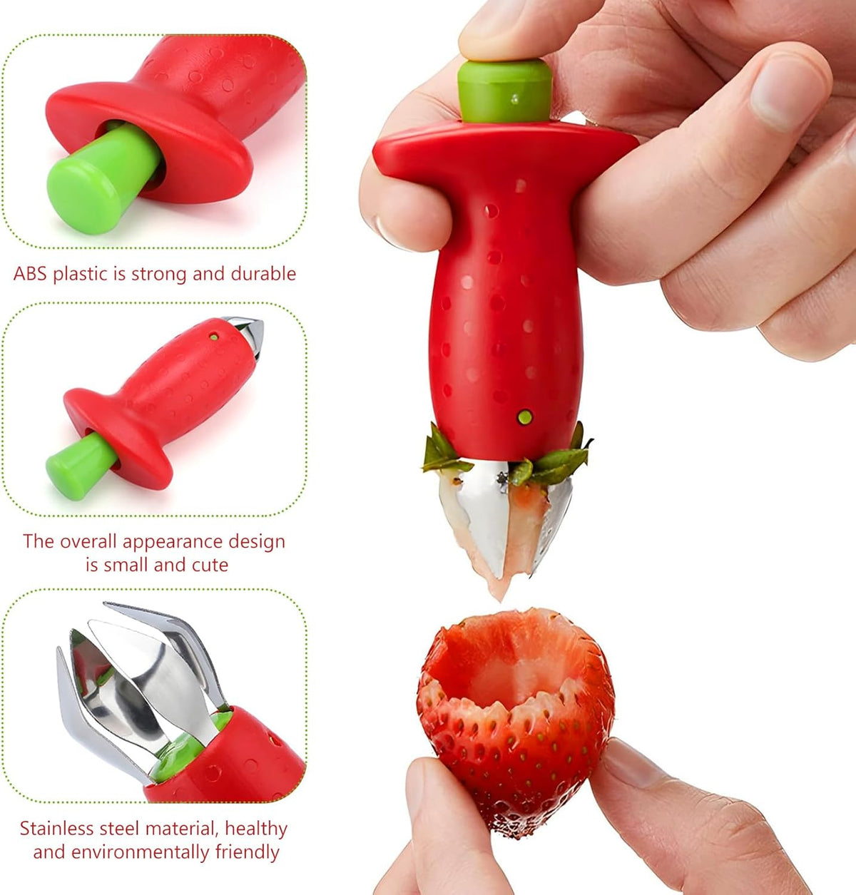 fruit strawberry corer stem remover picker huller tool;kitchen gadgets (1)