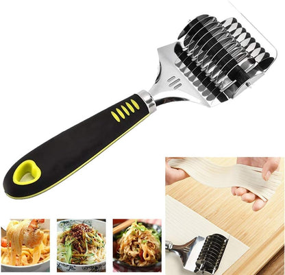 Noodle Lattice Roller Home 8 inch High Grade Stainless Steel Noodle Lattice Roller Docker Dough Cutter Spaghetti Maker for Kitchen Cooking Tools