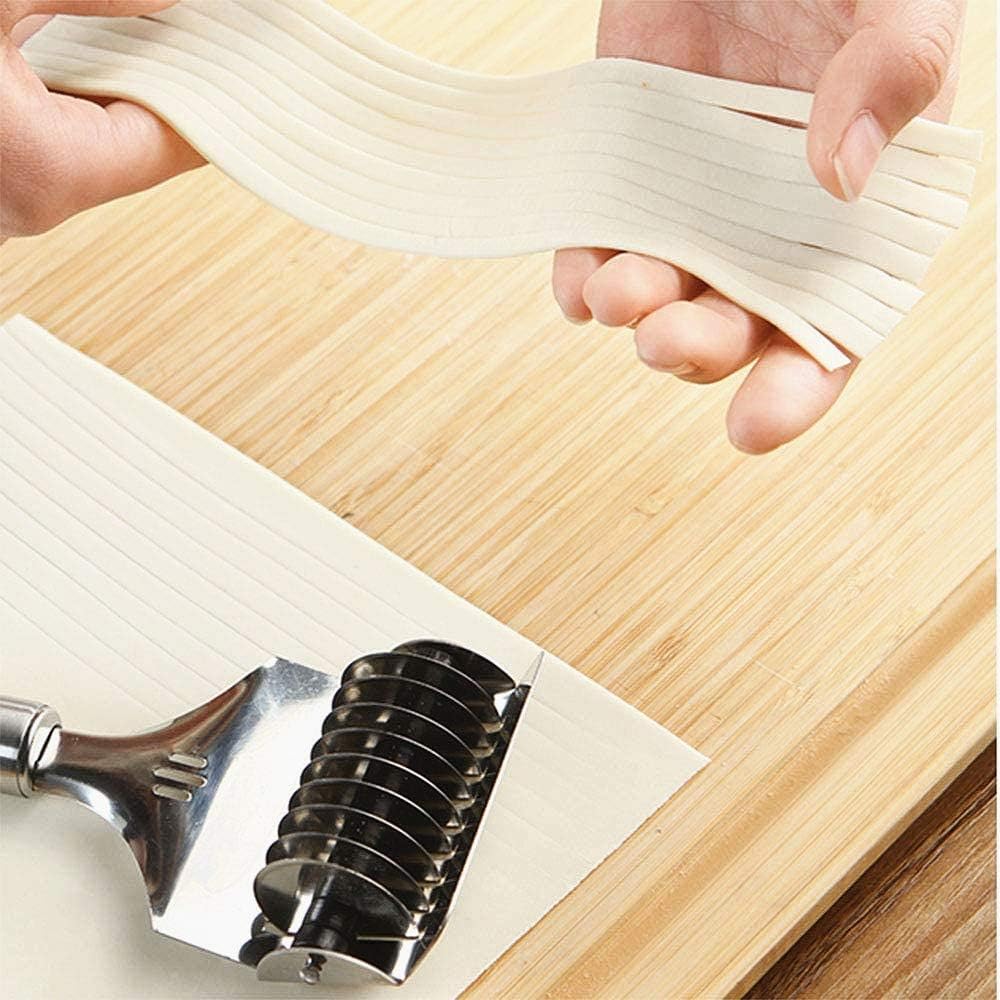 Noodle Lattice Roller Home 8 inch High Grade Stainless Steel Noodle Lattice Roller Docker Dough Cutter Spaghetti Maker for Kitchen Cooking Tools