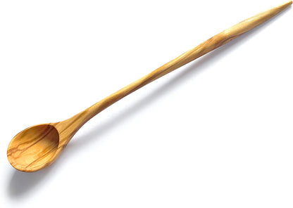 WONDERFUL 100% Natural Olive Wood Long Handle Spoons for Coffee, Tea, Milkshake Kitchen Stirring, Cocktail Stirrer; Mixing Honey Spoon, Chef Tasting Spoons