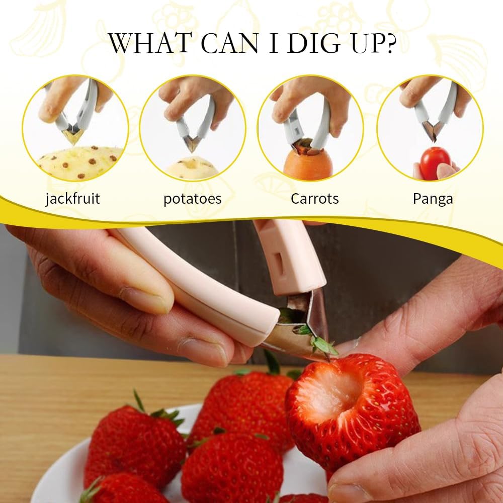 Multifunctional Pineapple Eye Remover, 2024 New Pineapple Corer and Slicer Pineapple Cutter, Premium Pineapple Peeler Quickly Cut and Remove Stems From Fruits Strawberry Stem Remover Tool (2)