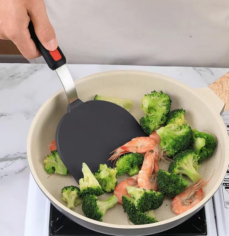 Silicone Spatula Turner Set of 3, Heat Resistant 600°F & BPA-Free Flexible Rubber Spatulas for Nonstick Cookware, Kitchen Utensils for Flipping Eggs, Fish, Burgers, Pancakes, Cookie, Crepes
