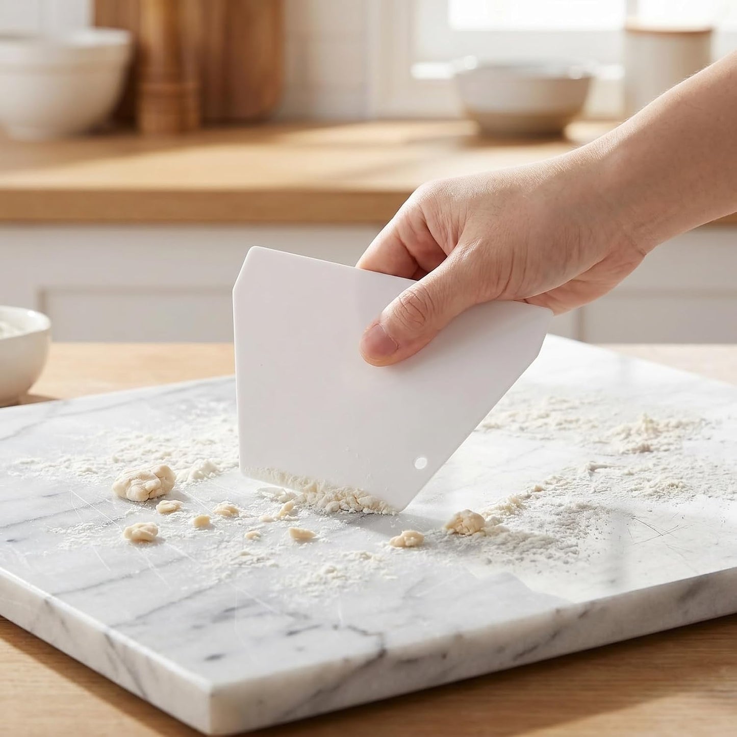 Plastic Dough Scraper 20 Pcs Cake Scraper Set for Baking Dough and Icing Spreading Ergonomic Kitchen Pastry Scraping Tool White