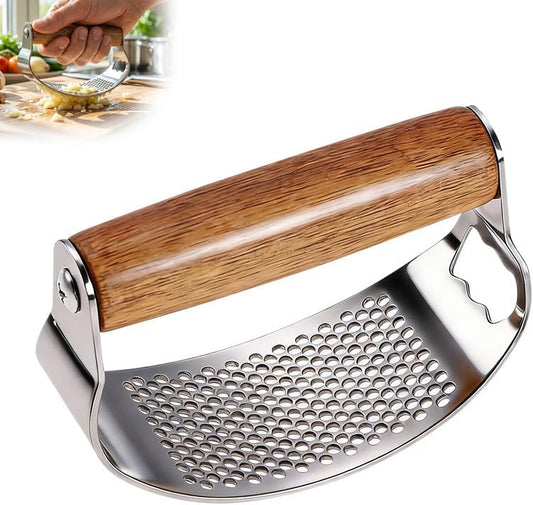 Stainless Steel Garlic Presser, 2026 Upgraded Garlic Press Rocker, Mincer Garlic Crusher with Peeler, Wide Handle Innovative Garlic Chopper Mincer Crusher Grinder Masher