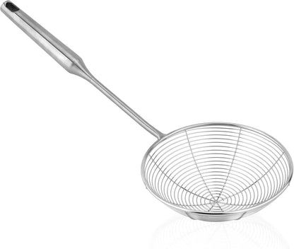 304 Stainless Steel Spider Strainer Skimmer Ladle for Cooking and Frying, Kitchen Gadgets Utensils Wire Pasta Spoon