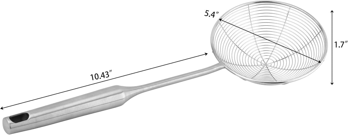 304 Stainless Steel Spider Strainer Skimmer Ladle for Cooking and Frying, Kitchen Gadgets Utensils Wire Pasta Spoon