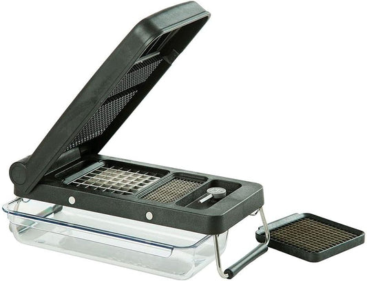 Professional Chopper, Black - Multi-Functional Vegetable Chopper, Dicer, and Mincer with Sturdy Stainless Steel Frame, Perfect for Onions, Tomatoes, and More