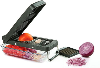 Professional Chopper, Black - Multi-Functional Vegetable Chopper, Dicer, and Mincer with Sturdy Stainless Steel Frame, Perfect for Onions, Tomatoes, and More