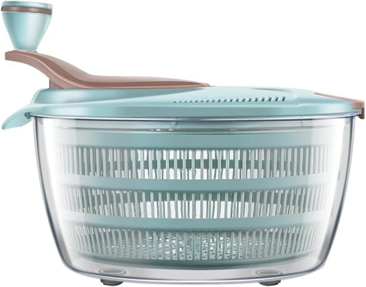 Salad Spinner, 4.24 Quart Lettuce Spinner, Vegetable Spinner | Double drainage holes, wash spin and drain without removing lid, non-slip base, easy to clean, for greens, vegetables, fruit