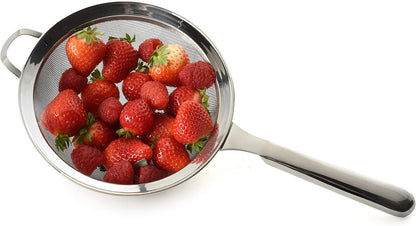8" KRONA Stainless Steel Double Mesh Strainer, 8", as shown