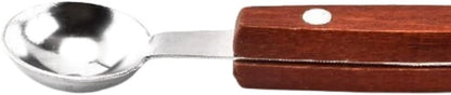 Double-Sided Fruit Melon Baller Spoon with wood handle, 2 in 1 Stainless Steel Scoop Cutter 16cm (2 Pack)