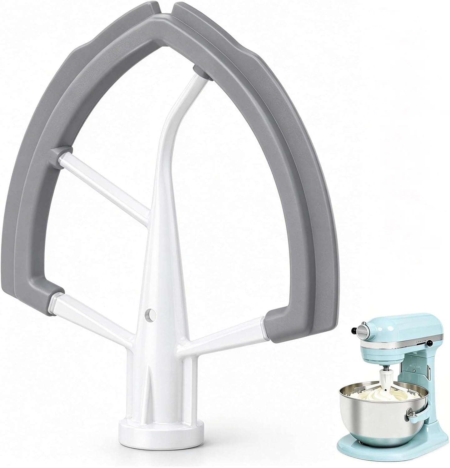 Flex Edge Beater for KitchenAid 6 Quart Bowl-Lift Stand Mixers | 6QT Paddle Attachment with Silicone Scraper, Beater Replacement for Kitchenaid Mixer Accessories, Dishwasher Safe
