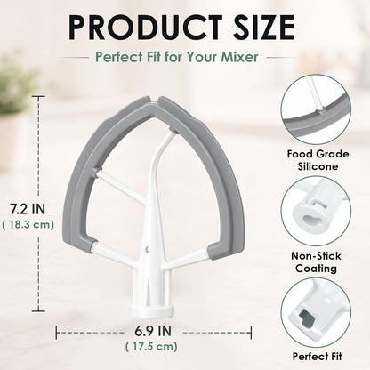 Flex Edge Beater for KitchenAid 6 Quart Bowl-Lift Stand Mixers | 6QT Paddle Attachment with Silicone Scraper, Beater Replacement for Kitchenaid Mixer Accessories, Dishwasher Safe