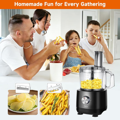 7-Cup Food Processor with Storage Drawer, 9-Blade for Home Meal Prep