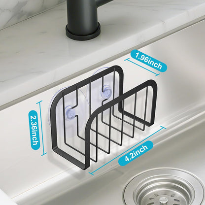 Sponge Holder for Kitchen Sink,Kitchen Sink Caddy with Sponge Holder-Black