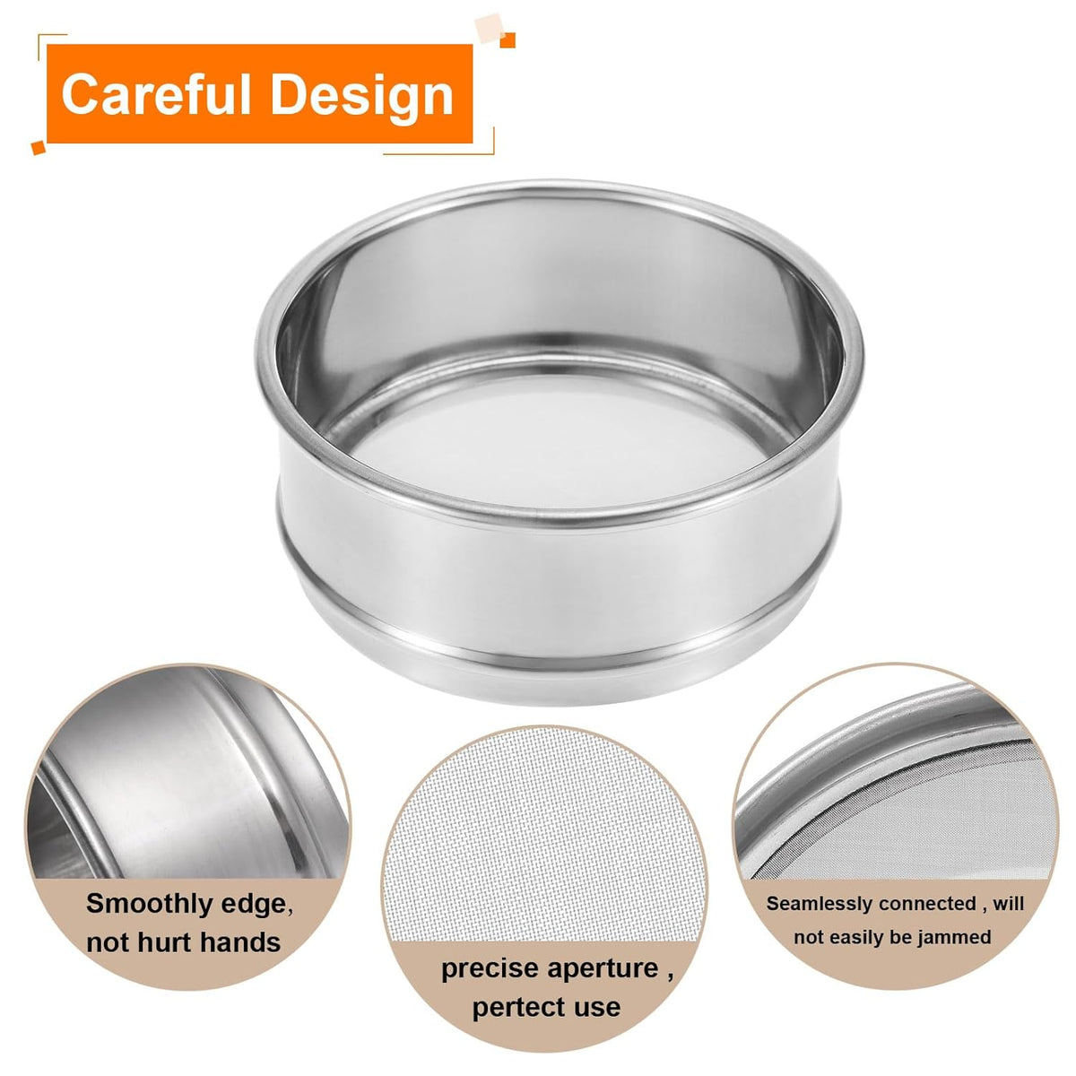 150 Mesh Lab Sieve, 4" Diameter Test Sieve 304 Stainless Steel Wire Cloth (0.1mm) for Industrial Laboratory - Colors A