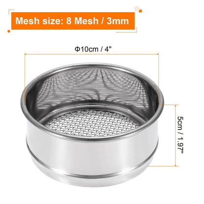 150 Mesh Lab Sieve, 4" Diameter Test Sieve 304 Stainless Steel Wire Cloth (0.1mm) for Industrial Laboratory - Colors A