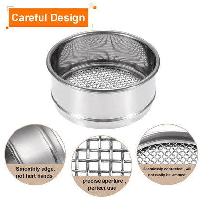 150 Mesh Lab Sieve, 4" Diameter Test Sieve 304 Stainless Steel Wire Cloth (0.1mm) for Industrial Laboratory - Colors A