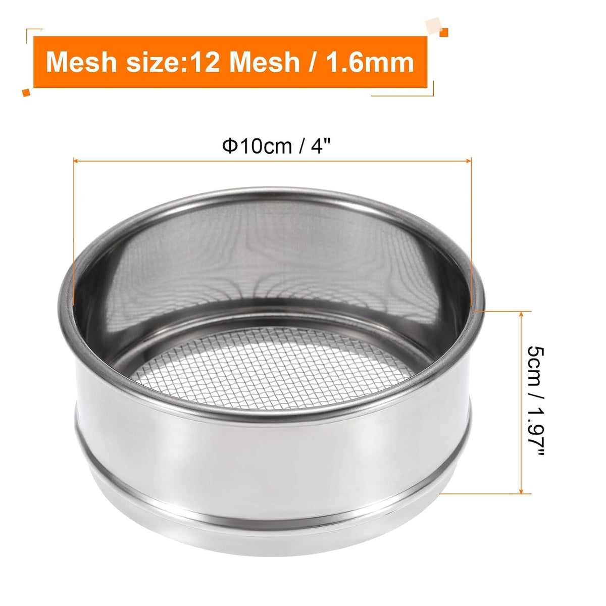 150 Mesh Lab Sieve, 4" Diameter Test Sieve 304 Stainless Steel Wire Cloth (0.1mm) for Industrial Laboratory - Colors A