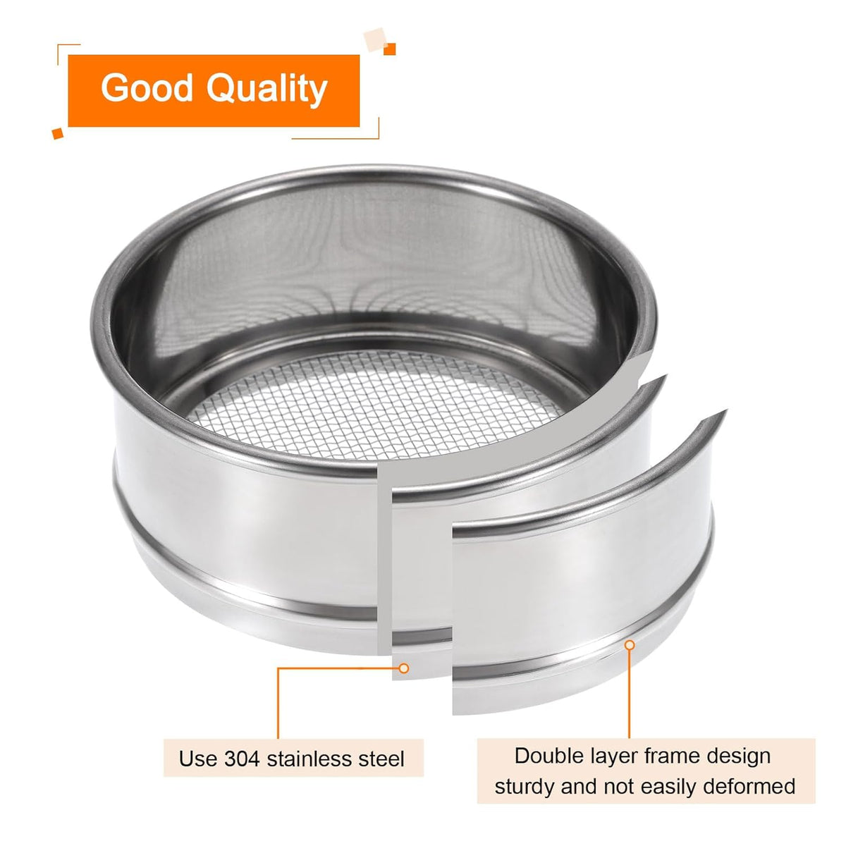 150 Mesh Lab Sieve, 4" Diameter Test Sieve 304 Stainless Steel Wire Cloth (0.1mm) for Industrial Laboratory - Colors A