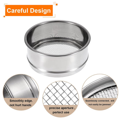 150 Mesh Lab Sieve, 4" Diameter Test Sieve 304 Stainless Steel Wire Cloth (0.1mm) for Industrial Laboratory - Colors A
