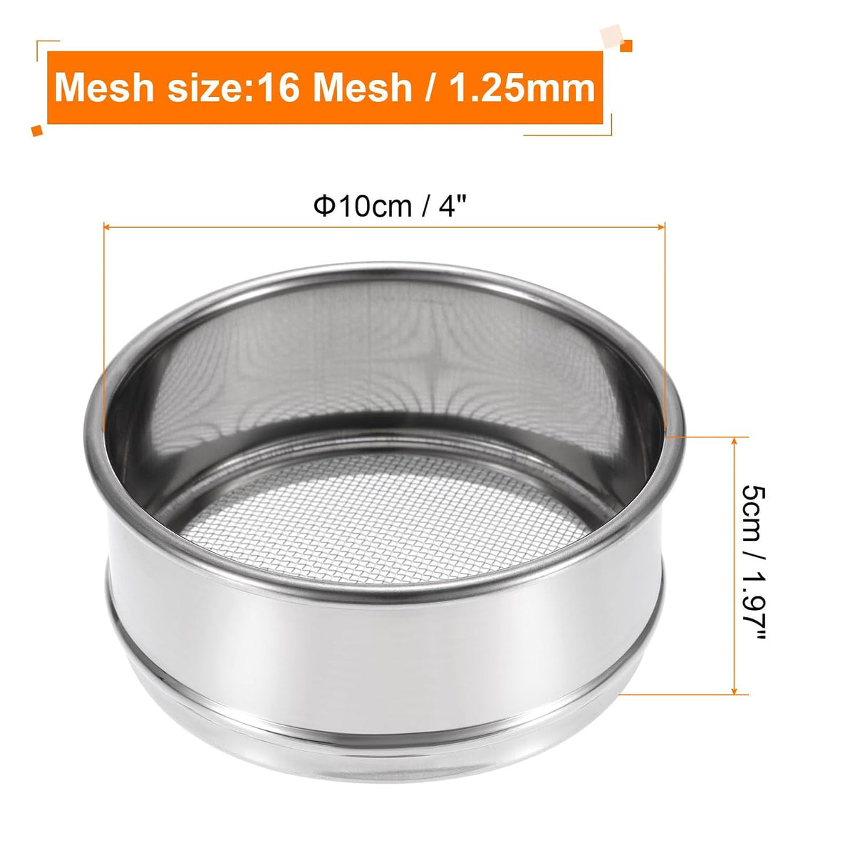 150 Mesh Lab Sieve, 4" Diameter Test Sieve 304 Stainless Steel Wire Cloth (0.1mm) for Industrial Laboratory - Colors A