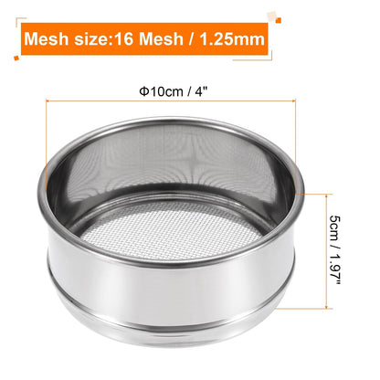 150 Mesh Lab Sieve, 4" Diameter Test Sieve 304 Stainless Steel Wire Cloth (0.1mm) for Industrial Laboratory - Colors A