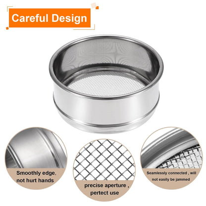 150 Mesh Lab Sieve, 4" Diameter Test Sieve 304 Stainless Steel Wire Cloth (0.1mm) for Industrial Laboratory - Colors A